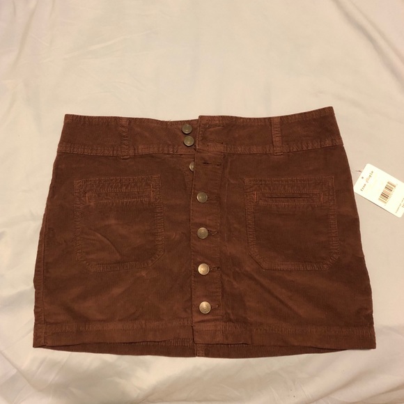 NWT! Free People corduroy Joanie cord brown mini skirt - Picture 3 of 9